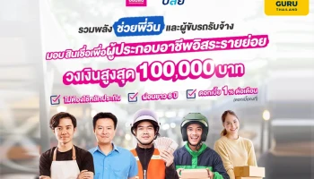 "ออมสิน" ออกสินเชื่อเพื่อผู้ประกอบอาชีพอิสระรายย่อย ไม่ต้องมีหลักประกันและบุคคลค้ำ ให้กู้รายละไม่เกิน 1 แสนบาท ดอกเบี้ยร้อยละ 1 ต่อเดือน เปิดกู้แล้ววันนี้