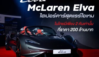 McLaren Elva ไฮเปอร์คาร์สุดแรร์ไอเทม เพราะมีเพียง 149 คันในโลก ส่วนในไทยมีเพียง 2 คันเท่านั้น ค่าตัวเบาๆ ที่ 200 ล้านบาท